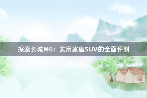 探索长城M6：实用家庭SUV的全面评测